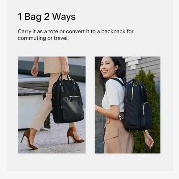 Lo & Sons Rowledge Black Work / Travel Backpack with Front Zipper Pocket - Picture 4 of 9